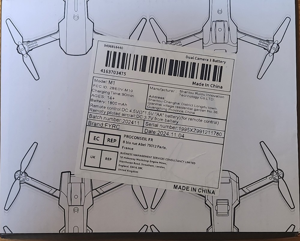 FYRC M1 UAV DUAL CAMERA FOLDABLE QUADCOPTER DRONE