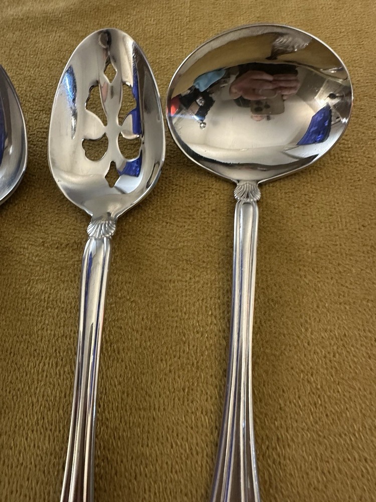 Pfaltzgraff Artesia Stainless Serving 3 Pieces Spoons Ladle Flatware