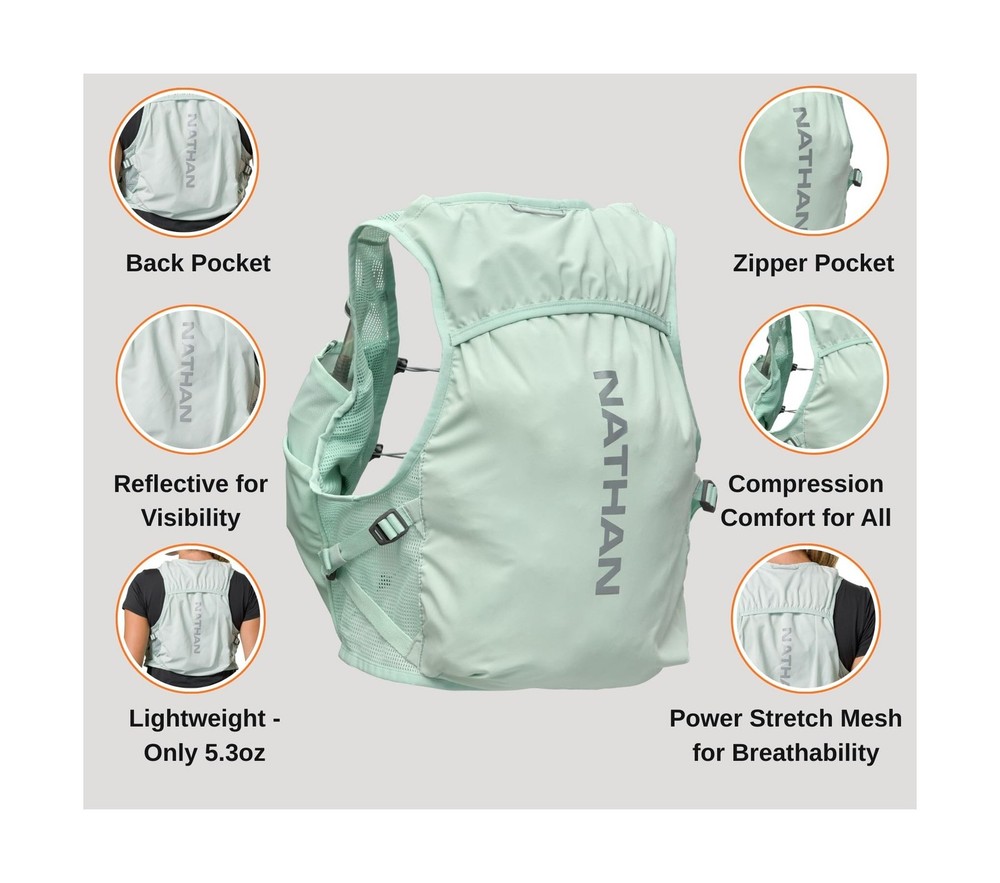 Nathan Women's Hydration Vest - Lightweight Mesh, Breathable, 2x14oz Flasks, ...