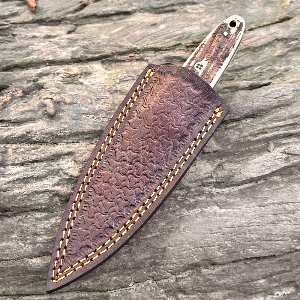Custom Engraved Pure Leather Belt Loop Sheath for Fixed Blade & Dagger