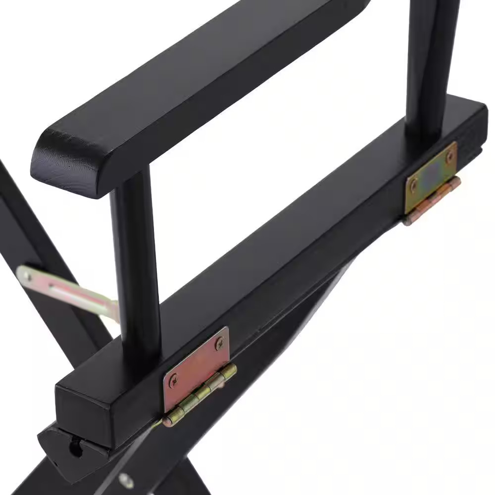18 In. Director'S Chair Black Solid Wood Frame