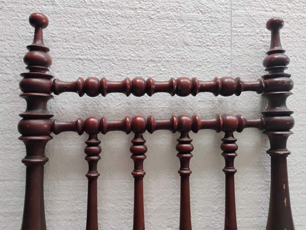 Antique Victorian Walnut Panel w/ Turned Spindles 14" x 21" high