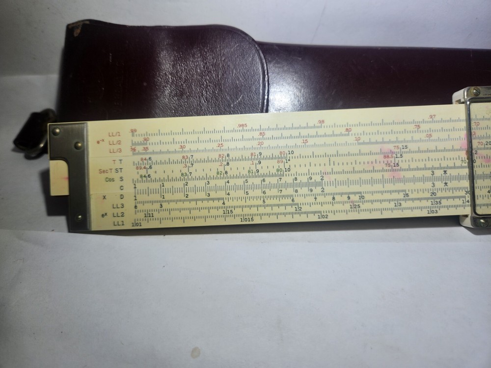 Frederick Post Versalog 1460 slide rule w case Post Hemmi Japan Versalog