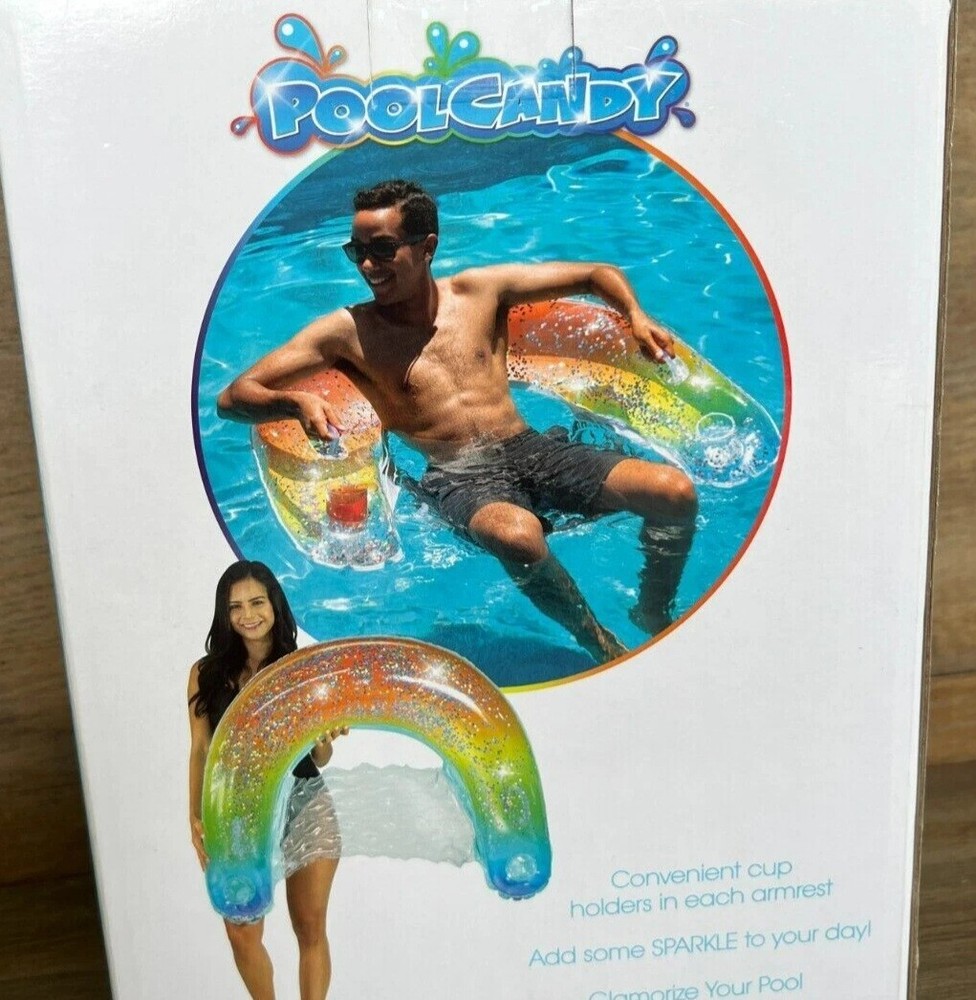 Pool Candy Glitterfied Rainbow Collection Sun Chain with Cup Holders