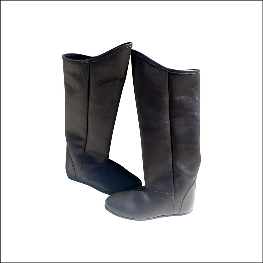 Viking Leather long boots pair Pull on leather long boot footwear pair new