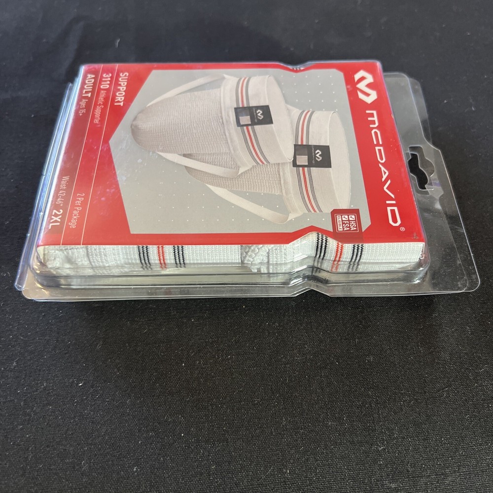 McDavid Athletic Jockstrap Supporter - 2 Pack White Size 2XL Waist 42" - 46"