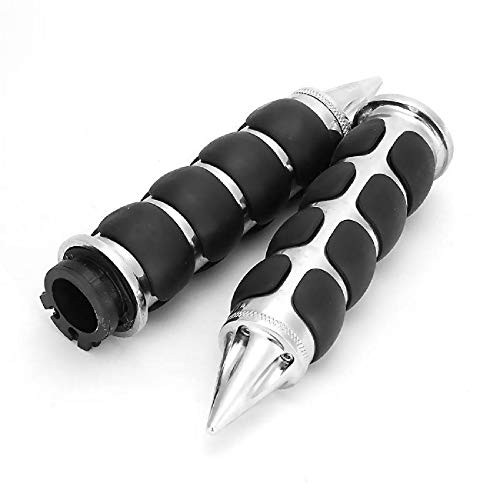 1 Pair Hand Grips Chrome Black-C