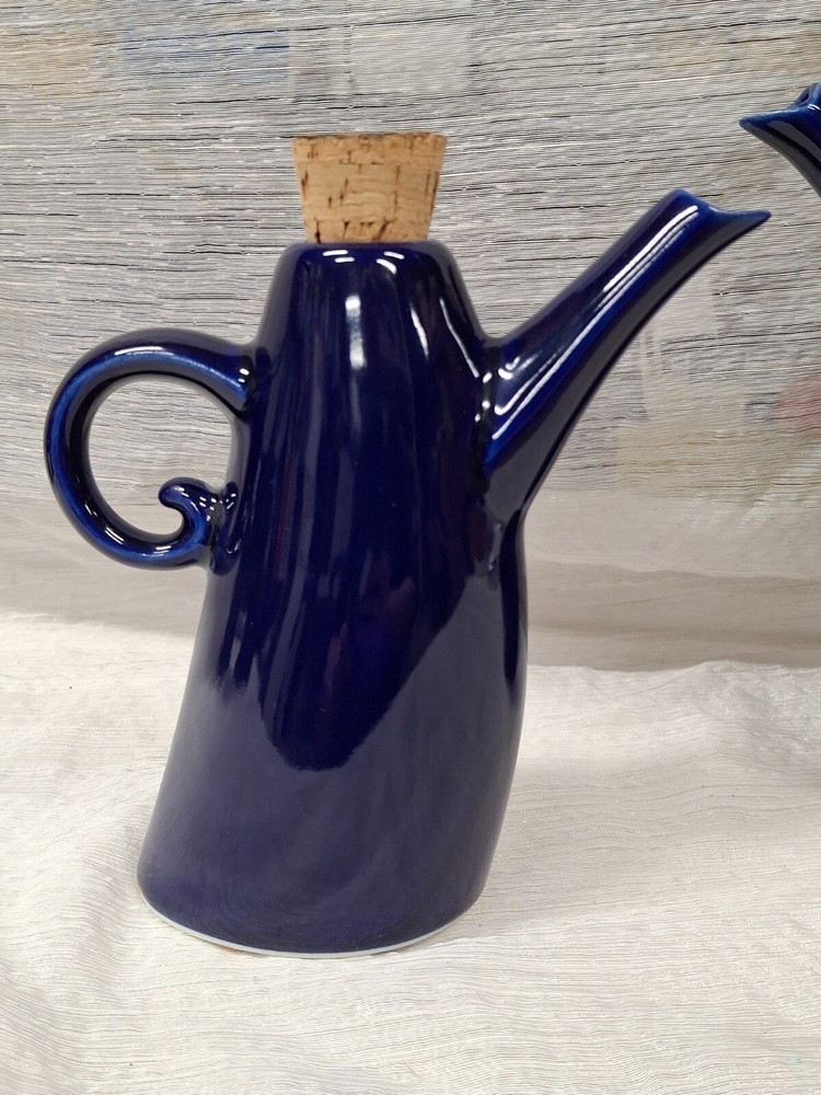 Michael Lambert Pottery Cruets - Cobalt Blue Signed
