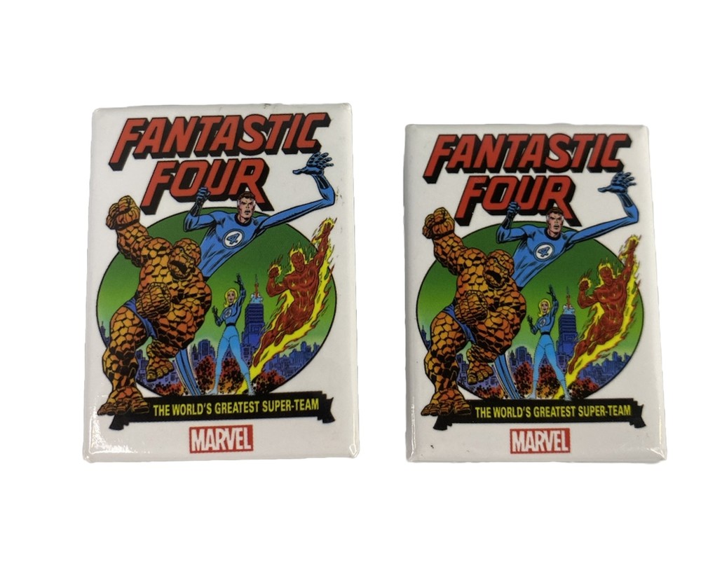 Fantastic Four Marvel Comics Enamel Pins (2) Thing Fantastic Invisible Torch