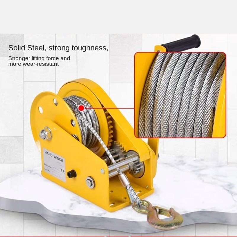 1200LB two-way self-locking small manual winch with automatic brake manual winch
