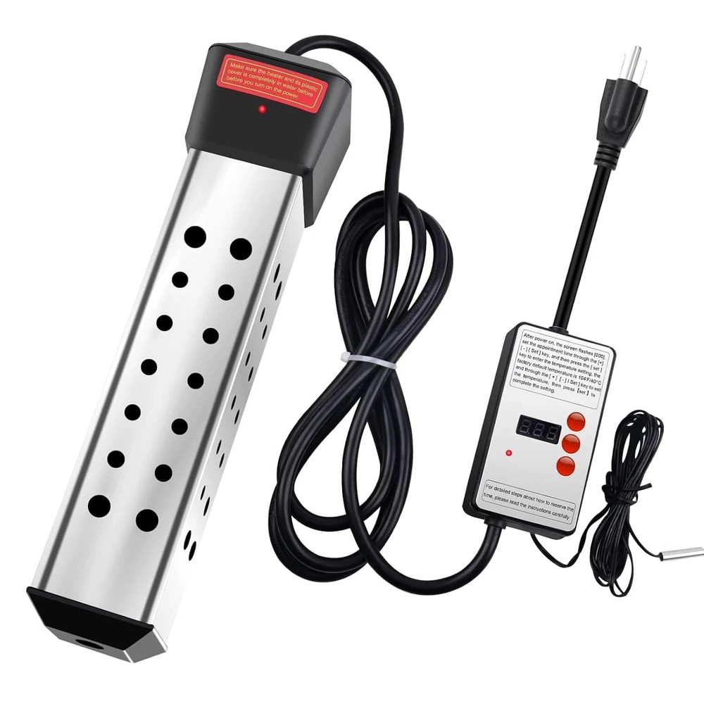 Immersion Water Heater, 2000W Portable Water Heater with LCD Thermostat, 304 Sta