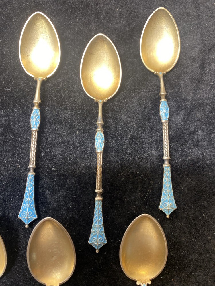 Glit & Cloisonné Enamel Coffee Spoons