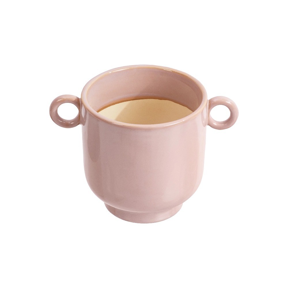 6" Rose Pink Handled Ceramic Planter by Drew Barrymore