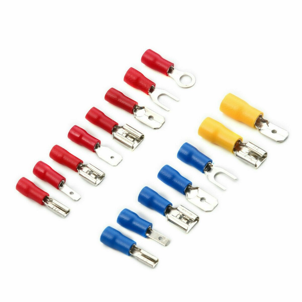 480Pcs Assorted Insulated Electrical Wire Terminals Crimp Connectors Spade Kit