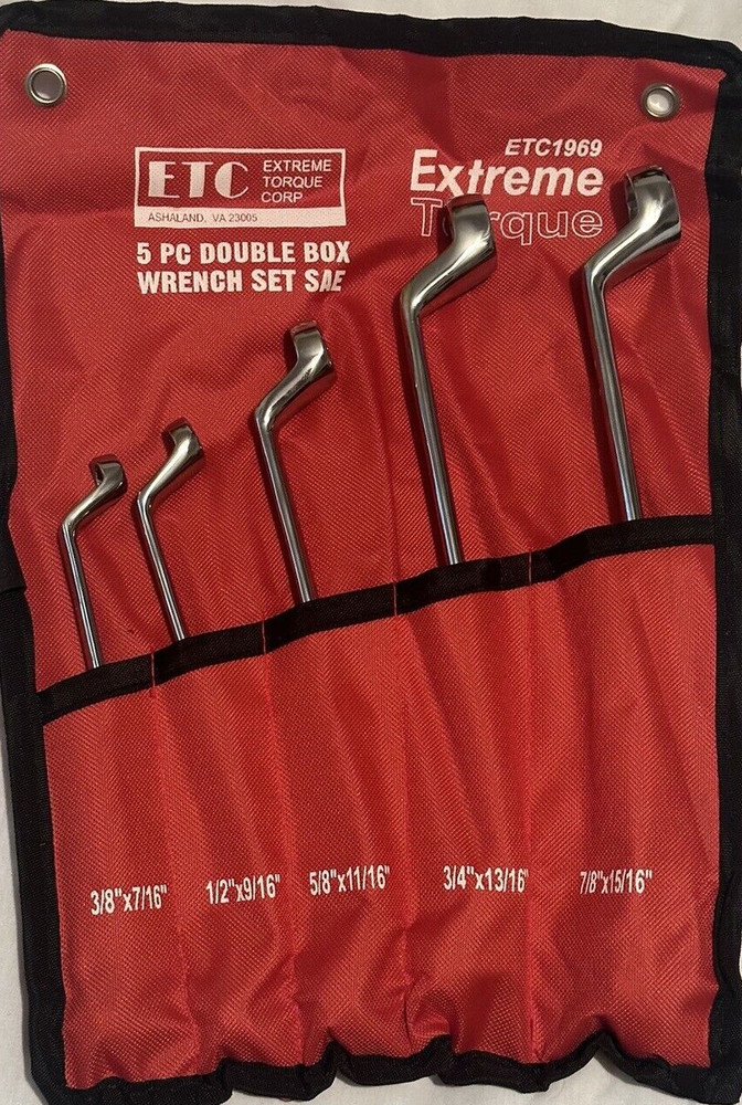 6 Wrench Set SAE Metric C Half Moon S Starter Obstruction Deep Double Box Offset