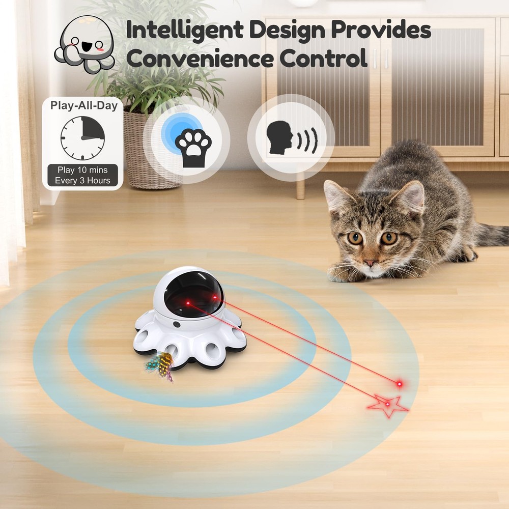 Best ORSDA Cat Laser Toy, 2-in-1 Interactive Automatic Motion Activated Moving 8