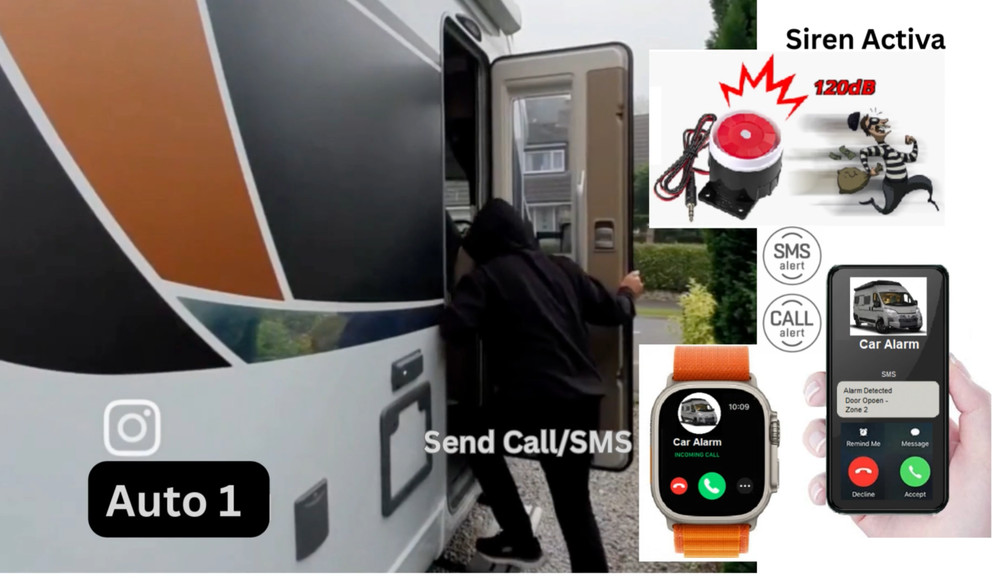 RV-Motorhome-Caravan Wireless Alarm Security System Mobile Call/SMS Live Alert