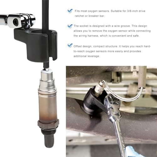Offset Oxygen Sensor Socket, 3/8-Inch Drive by 7/8-Inch (22mm) Oxygen Sensor
