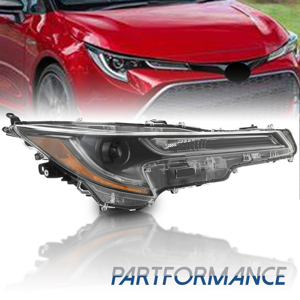 LED Headlight Assembly Right Side RH Fit 2020-22 Toyota Corolla L LE w/ Bulb