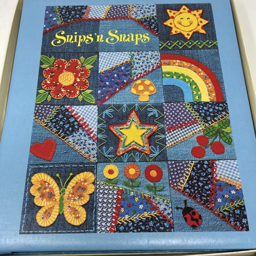VTG Hallmark Snips'n Snaps Memory Book Keepsake 16 pgs Denim Look Patchwork NWT
