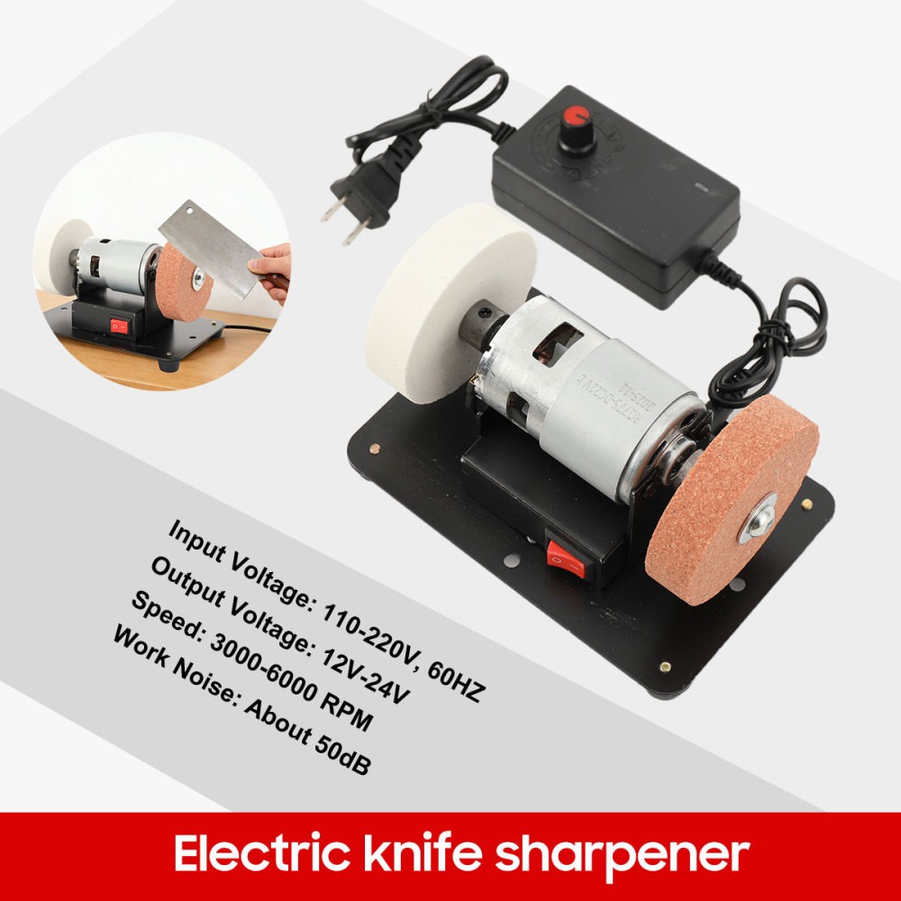 Electric Benchtop Grind Sander Adjustable Variable Speed Table Grinding Machine