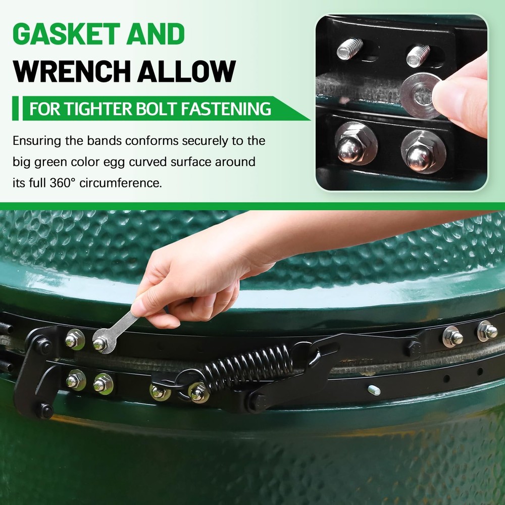 Band & Hinge Hardware Kit for Large Big Size Green Egg, Replacement Hinge Bol...