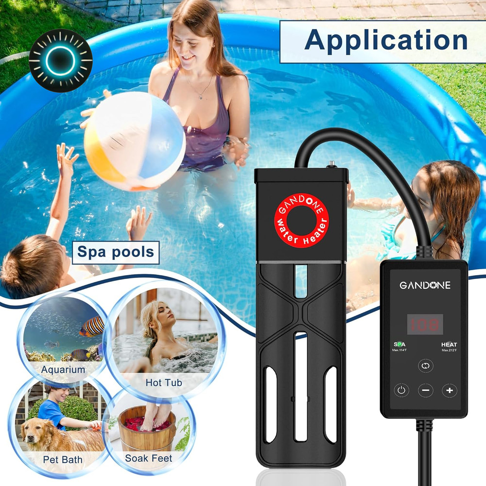 Dual Spa Water Heater Portable Hot Tub Immersion Water Heater Cast Aluminum Sub