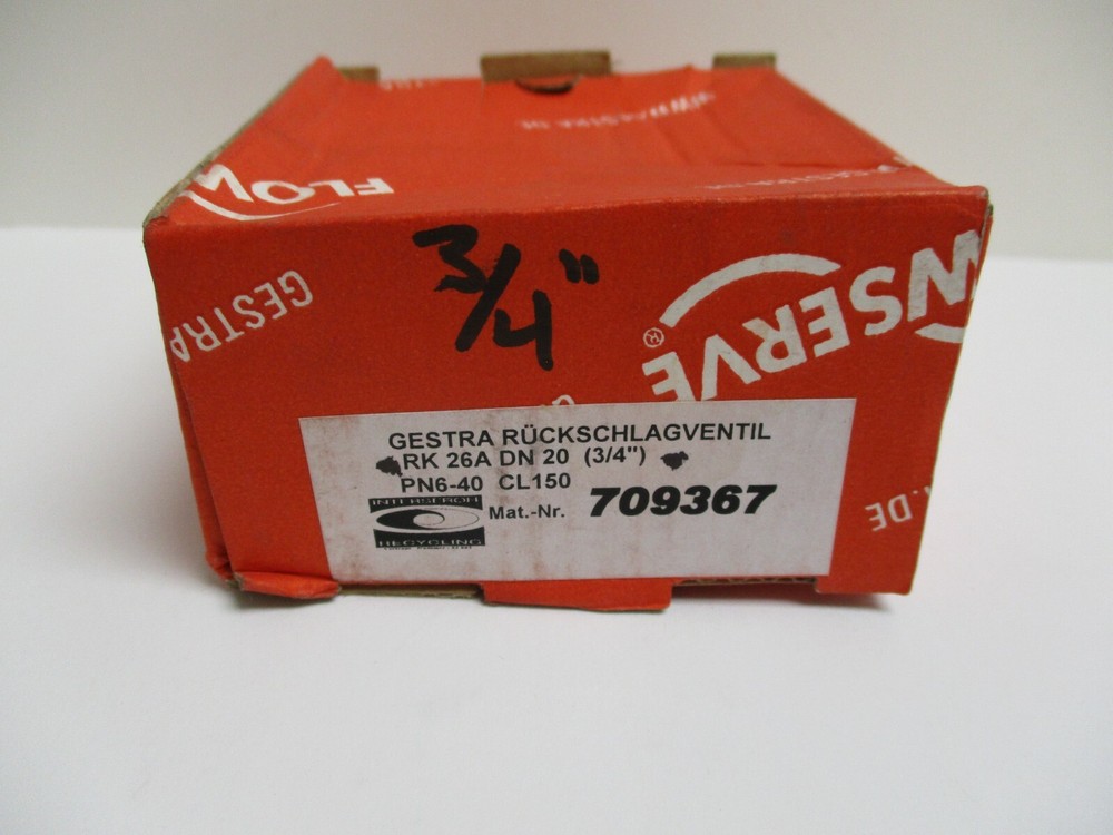 FLOWSERVE, GESTRA, PN6-40, CL150, 3/4" CHECK VALVE