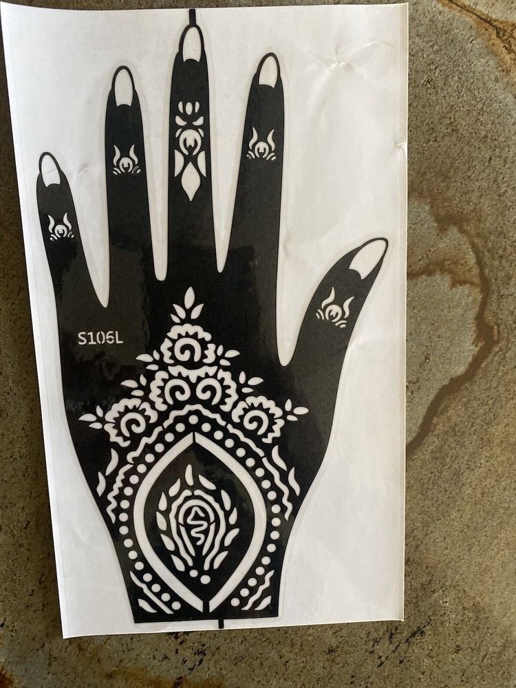Full Hand Henna Stencil #S106L