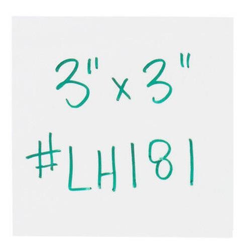 3 x 3" Warehouse Labels, White Magnetic Strips 25/Case