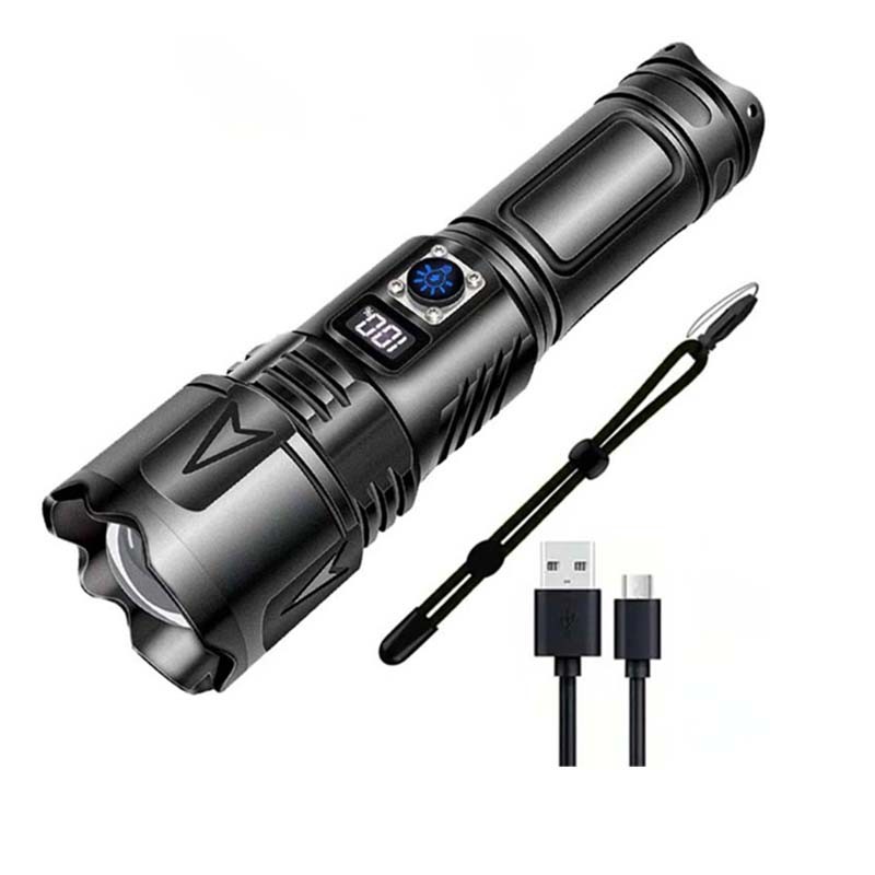 1/2PCs Super Bright LED Tactical Flashlight 5 Modes Rechargeable Work Light