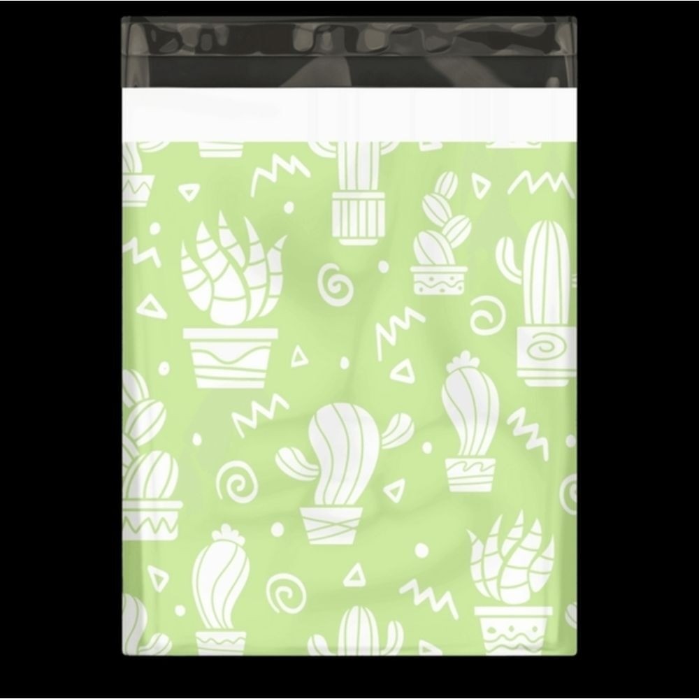 15 Green Cactus 12"x15" Poly Mailers