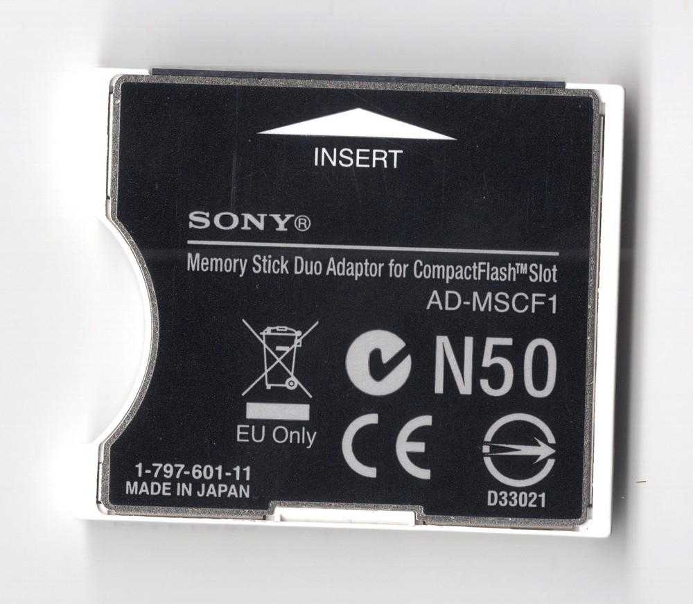 (READ!!!) Sony AD-MSCF1 Memory Stick Duo Adapter To CF Compact Flash Type II