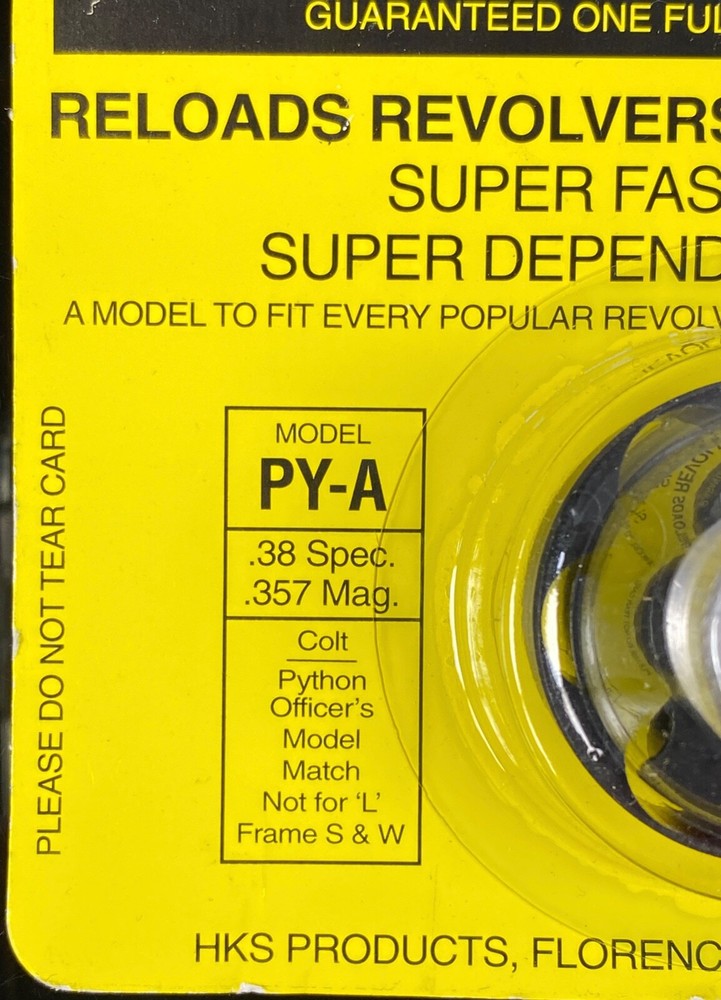 HKS PYA Speed Loader for 38spl/357mag Colt Python 6 rounds
