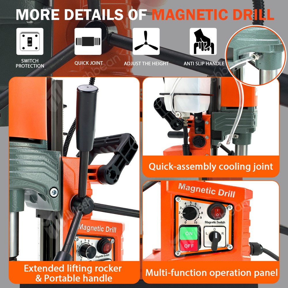 Magnetic Drill Press Coring/Tapping/Drilling Machine 10-Speed Mag Drill Press