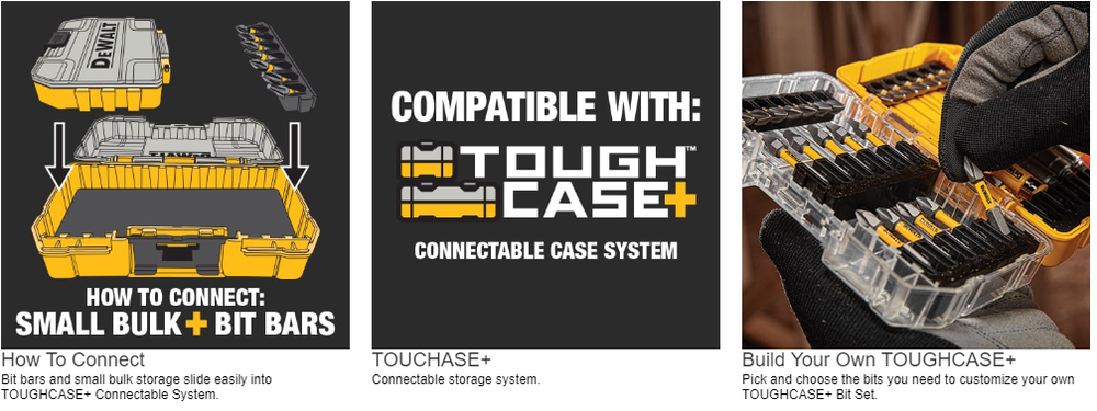 DEWALT TOUGH CASE SM BIT TIP STORAGE ORGANIZER STACKABLE INTERLOCKING EMPTY NEW