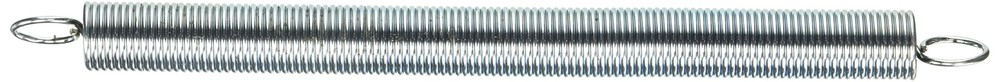 Extension Spring, Spring Steel Construction, Nickel-Plated Finish