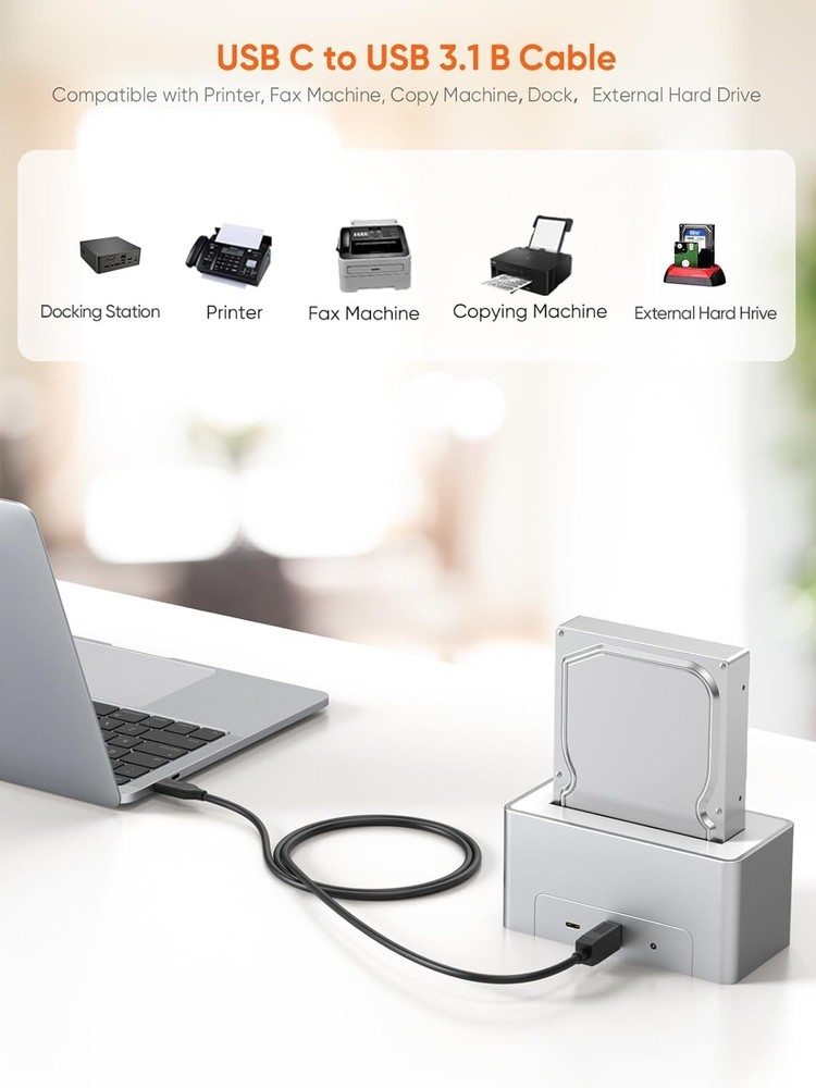 CableCreation USB-C to USB-B 3.1, USB 5Gbps Cable - 6FT, for Thunderbolt 6FT