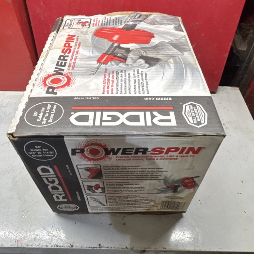 RIDGID Power Spin Drain Auger 25 ft Inner Core Cable MPN 41408