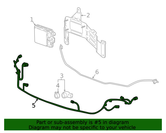 Genuine GM Front Object Alarm Sensor Wiring Harness 39199758