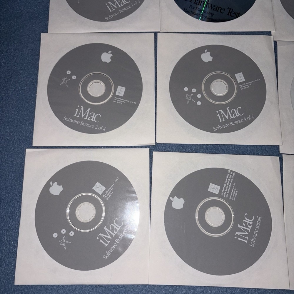 VTG Original Apple iMac DV Macintosh Mac 9.0.4 Software Restore Disc Bundle 7829