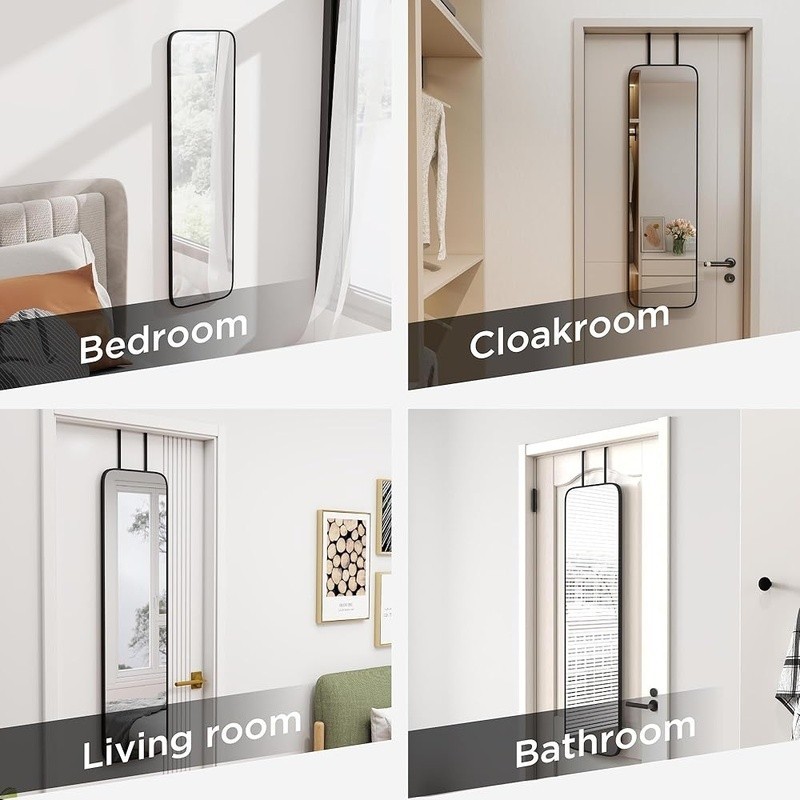 Wall Mounted Rectangular Mirror Aluminum Frame Bedroom Bathroom Living Room New