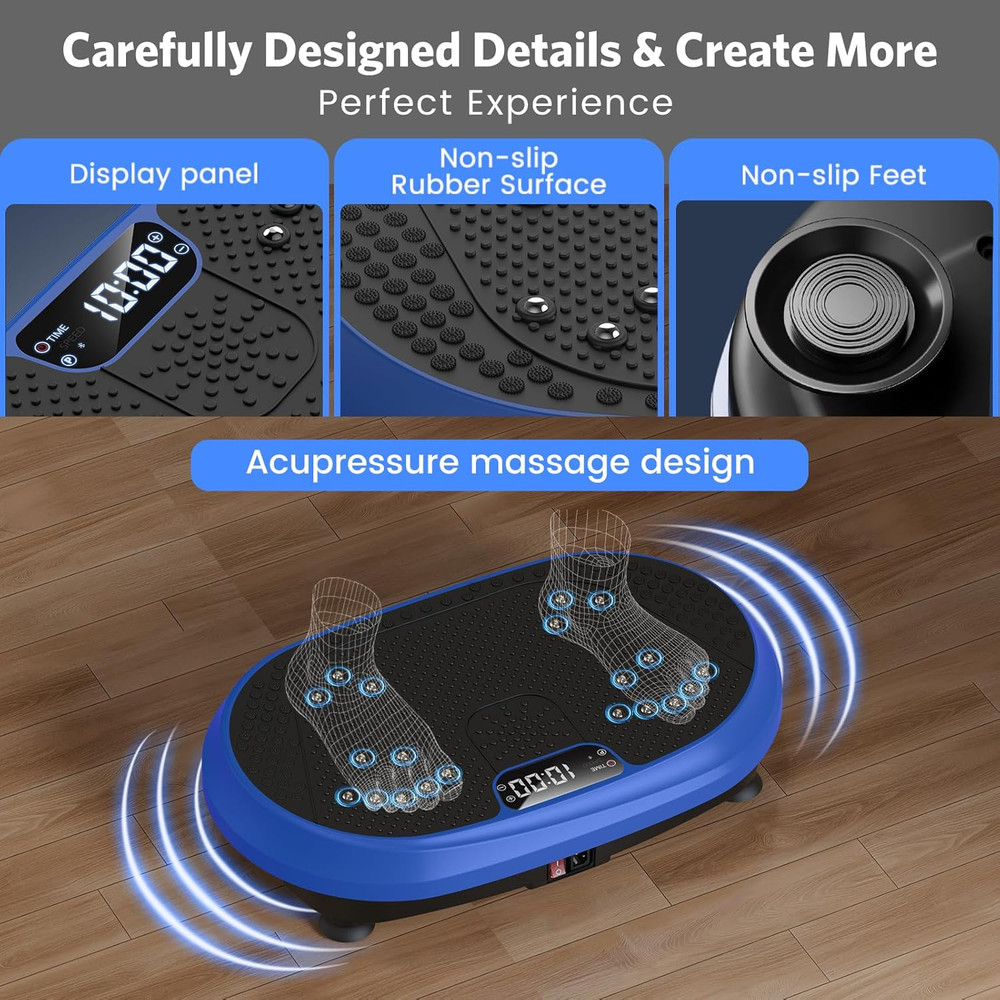 Vibration Plate Exercise Machine, Full Body Shaker Workout Equipment, Blue