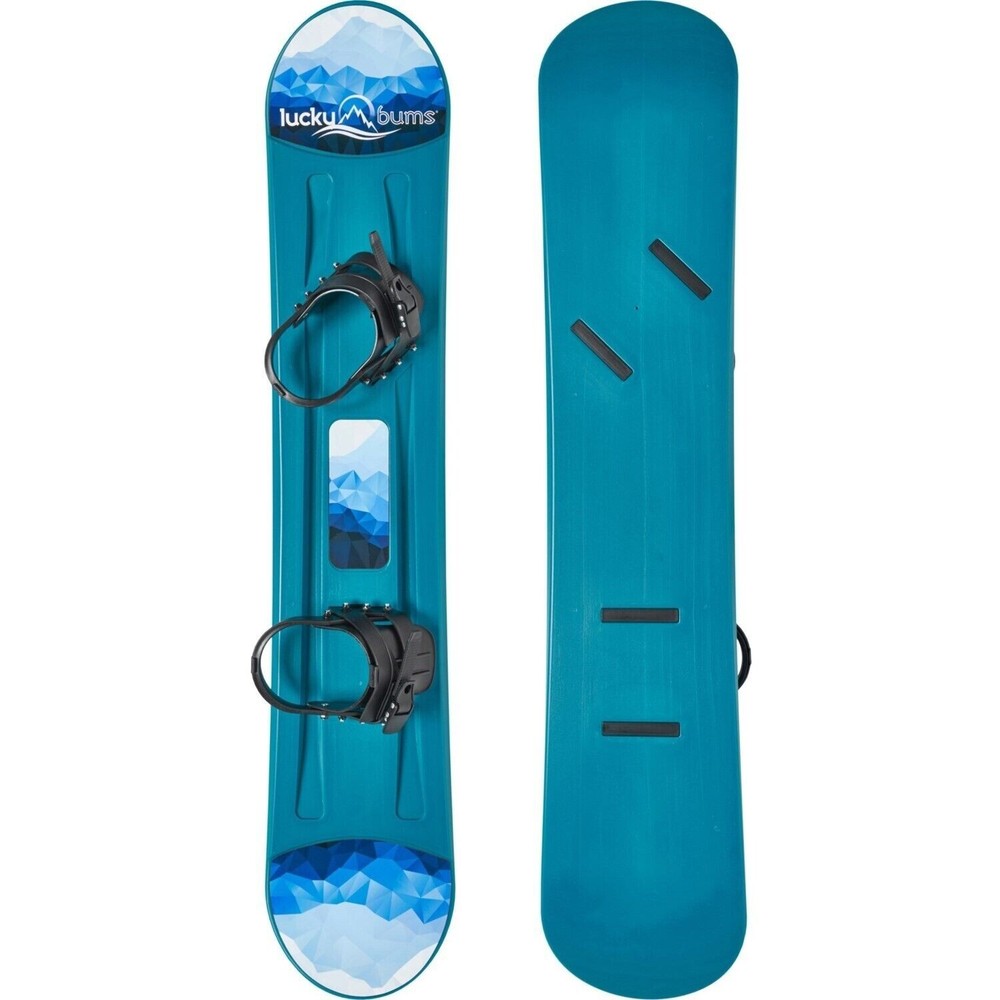 Lucky Bums 120cm Youth Plastic Snowboard Adjustable Bindings, teal