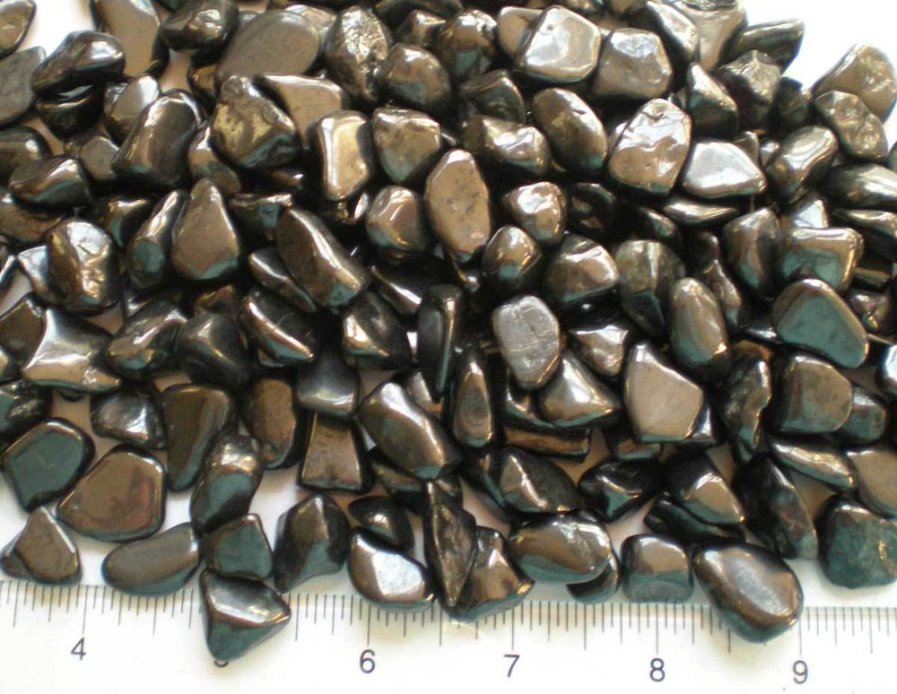 Shungite - 8 ounces Medium Tumbled Stones rt547