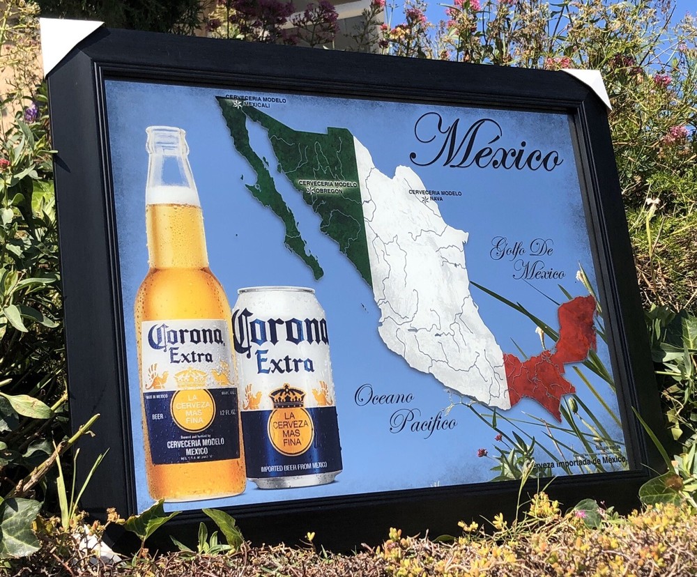 Corona Extra Mexico Map Beer Bar Mirror Man Cave Pub New Wagon