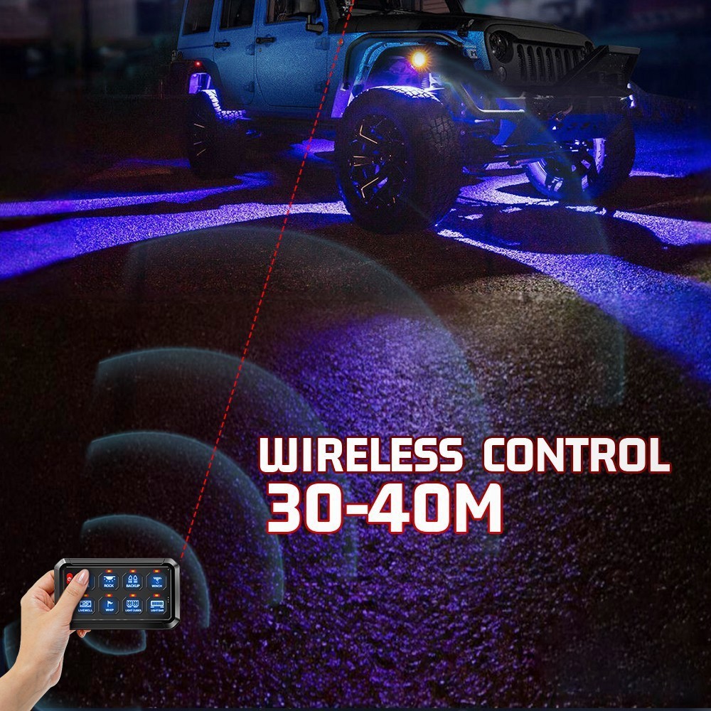 12 Gang Switch Panel RGB Wireless Circuit Relay System LED Light Remote Control