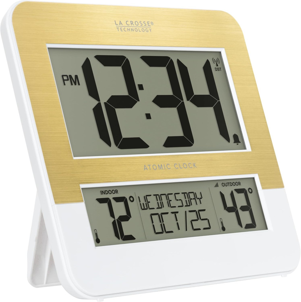 L73859 Two-Tone Atomic Digital Clock with Temperature