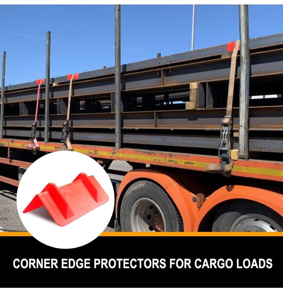 20 Pack Flatbed Edge Protectors for Cargo Loads (Red)