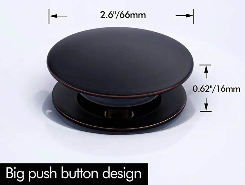 New Pop Up Drain Stopper for Bathroom Sink Without Overflow